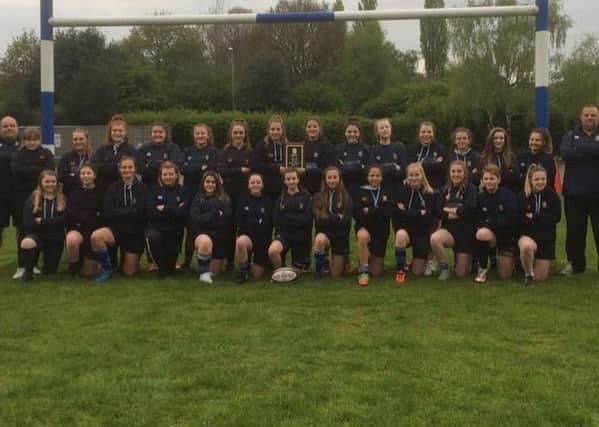 The victorious Mansfield RUFC U15 Girls line up for the camera.