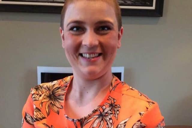 Laura after her head shave