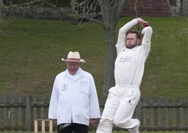 Mansfield CC v Notts and Arnold Amateur CC, pictured is Mansfield bowler Jonathan Antcliffe