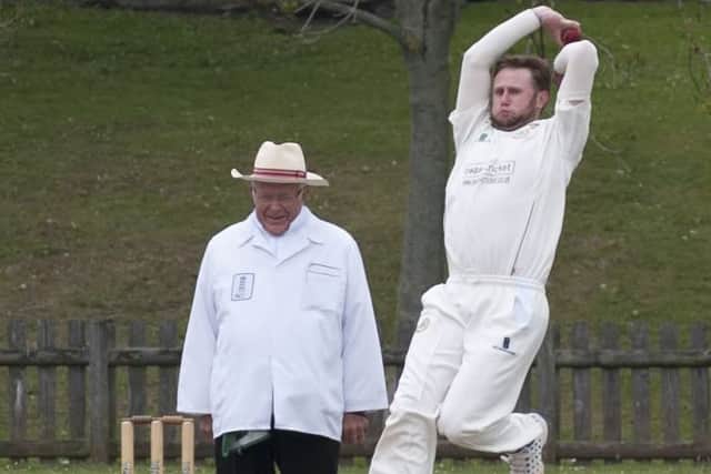 Mansfield CC v Notts and Arnold Amateur CC, pictured is Mansfield bowler Jonathan Antcliffe