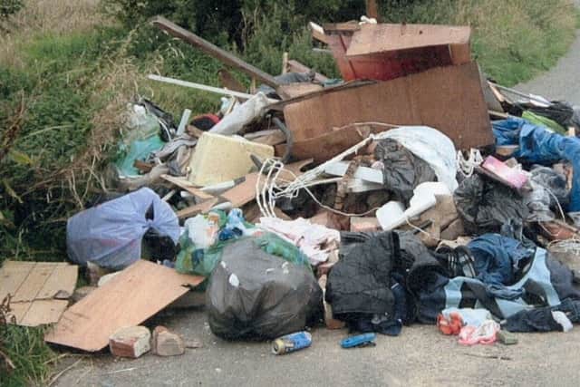 An example of illegally dumped rubbish in the Mansfield area.