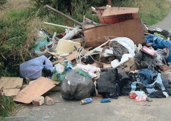 An example of illegally dumped rubbish in the Mansfield area.
