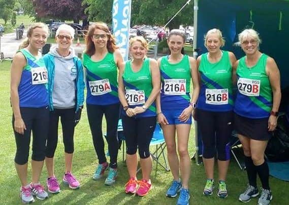 Mansfield Harriers successful ladies team at the National Masters Road Relay Championships.
