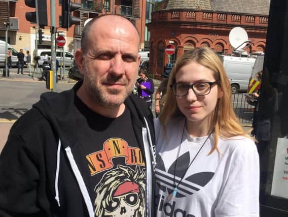 Nick Haywood and daughter, Caitlin, in Manchester