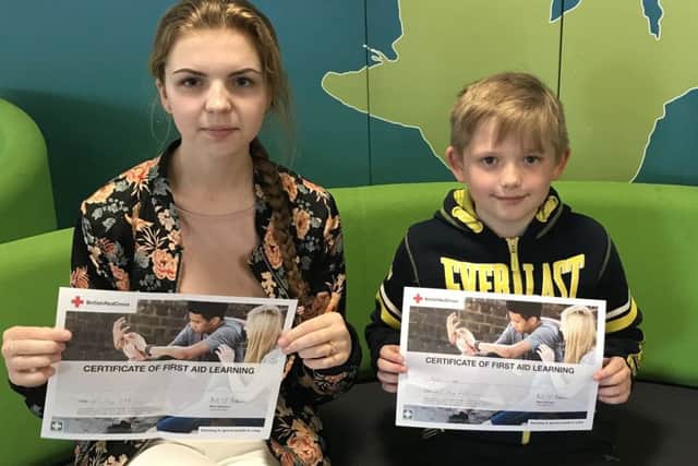Young carers Mackenzie Shaw and Ashton Lang, who say they love the activity sessions.