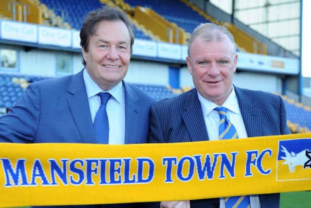 Stags chairman John Radford and manager Steve Evans