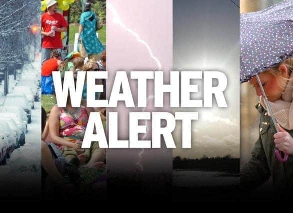 A yellow warning for wind has been issued by the Met Office.