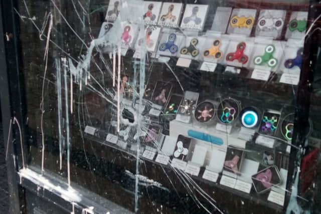 Phone Corner in Mansfield Market Square was atacked by racist vandals