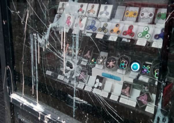 Phone Corner in Mansfield Market Square was atacked by racist vandals