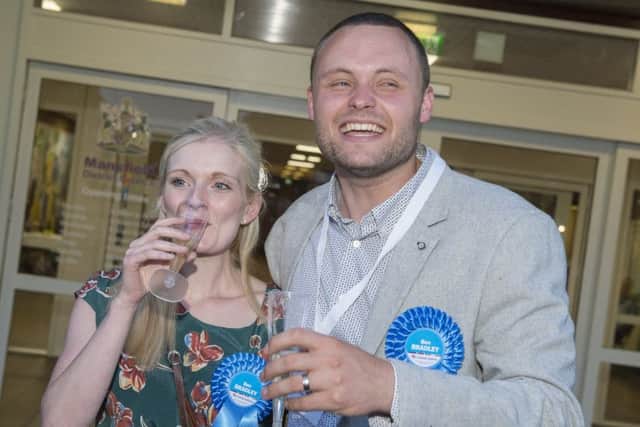 General Election 2017 - Civic Centre, MansfieldSir Alan Meale loses his seat to ConservativeÃ¢Â¬"s Ben Bradley. Ben celebrating with wife ShanadePicture: Sarah Washbourn / www.yellowbellyphotos.com