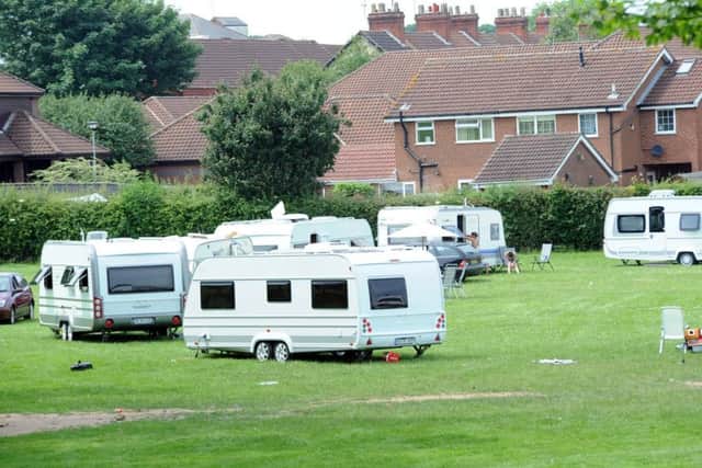 Some of the caravans on Sutton Lawn. Picture: Anne Shelley.