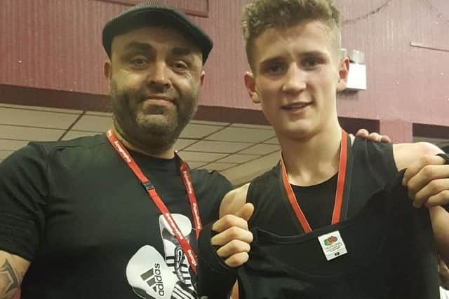 East Midlands champion Archie Alton with Julian Leivars