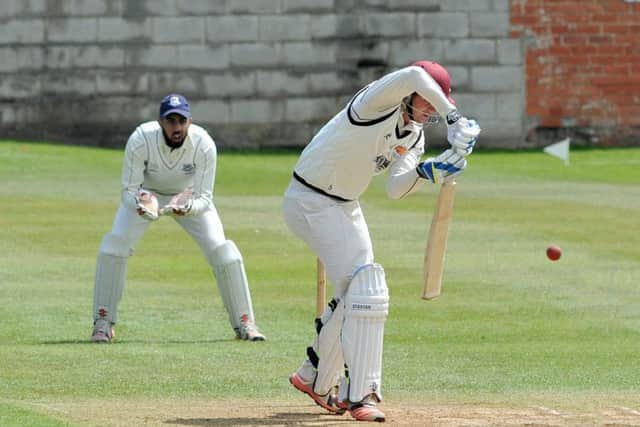 Opening batsman James Hawley on his way to a half-century for leaders Cuckney in their win over Kimberley.
