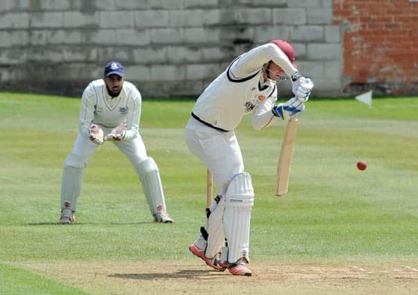 Opening batsman James Hawley on his way to a half-century for leaders Cuckney in their win over Kimberley.