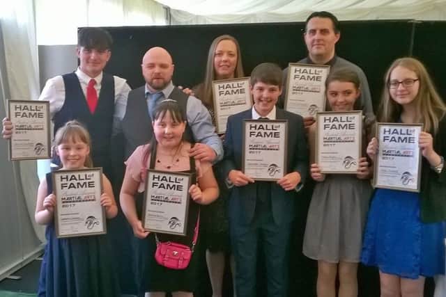Proud students from the Kacperski Martial Arts Club in Mansfield who won awards.