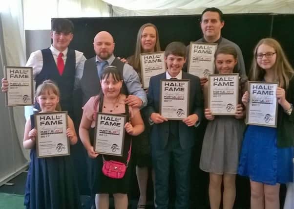 Proud students from the Kacperski Martial Arts Club in Mansfield who won awards.