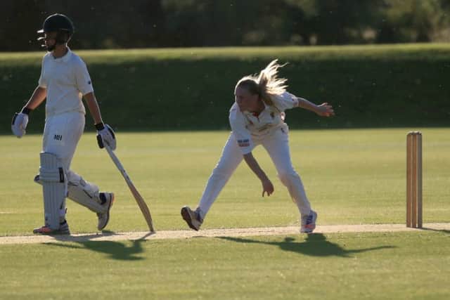 Bowling them over is 18-year-old Natasha Allen, who has been called up to play for England at the Women's Indoor U22 World Cup.