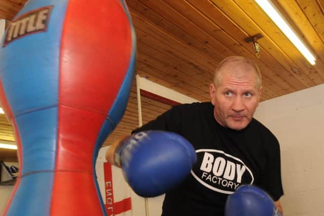 The World's oldest active boxer Steve Ward pictured preparing for his next fight