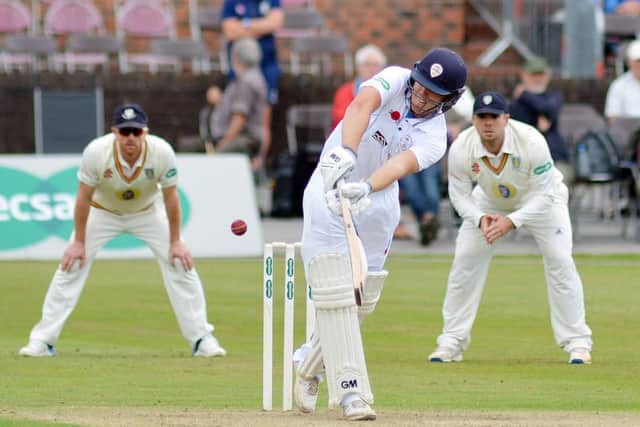 Derbyshire v Durham at QWueens park Chesterfield. Derbyshire batsman Slater.