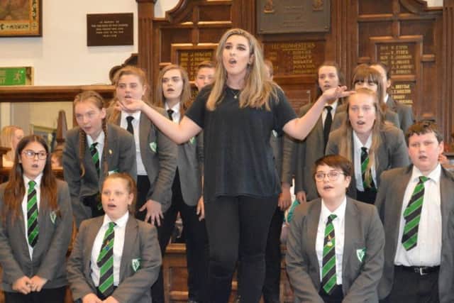 Students in good voice at the 'Arts Beat' show.
