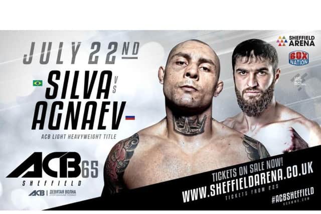 ACB Light-Heavyweight Champion Thiago Silva defends his belt against undefeated Russian prospect Batraz Agnaev at Sheffield Arena on July 22.