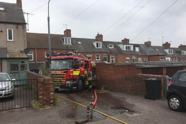 The scene of a house fire on Reservoir Terrace in Chesterfield.