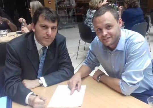 Mansfields new MP, Ben Bradley (right), meets arts, heritage and tourism minister John Glen to discuss Mansfields bid to create a mining museum.