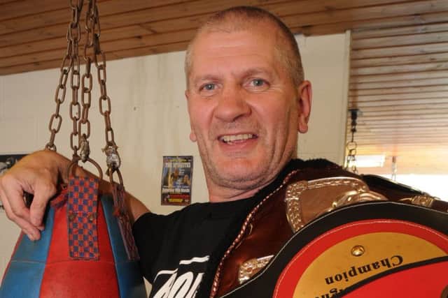 The World's oldest active boxer Steve Ward pictured preparing for his next fight
