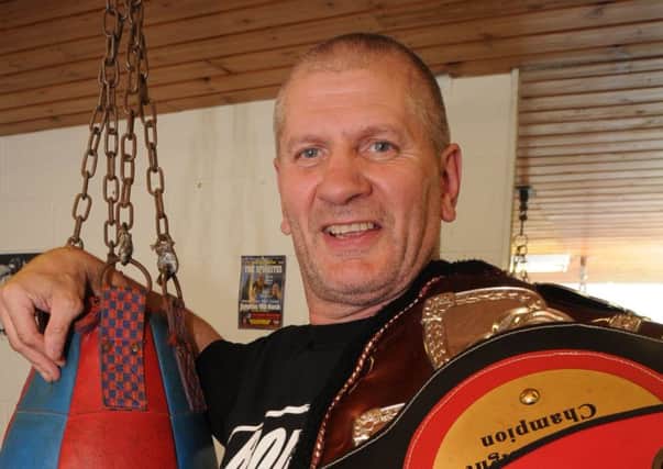 The World's oldest active boxer Steve Ward pictured preparing for his next fight