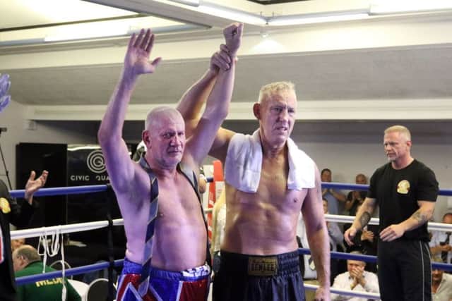 Mutual respect Steve Ward and Andreas Siddon after the fight.