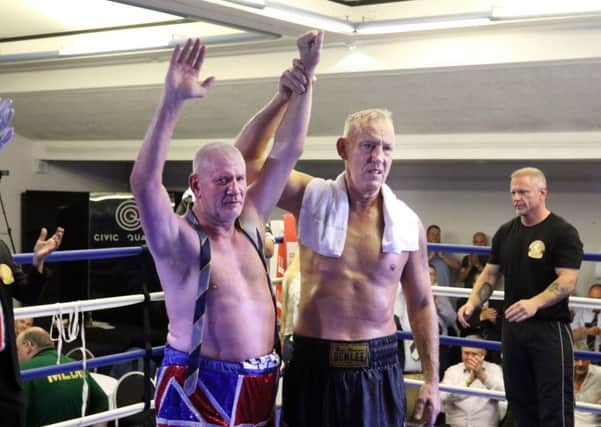 Mutual respect Steve Ward and Andreas Siddon after the fight.