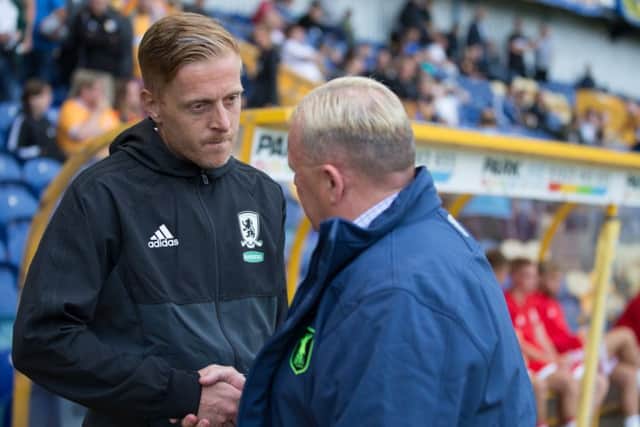 Mansfield Town vs Middlesborough - Gary Monk and Steve Evans before the game - Pic By James Williamson