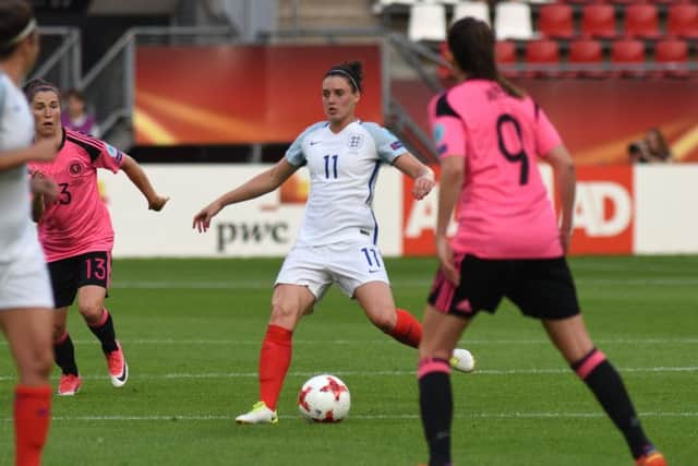 Jade Moore in action for England. Photo by Joe Perch.