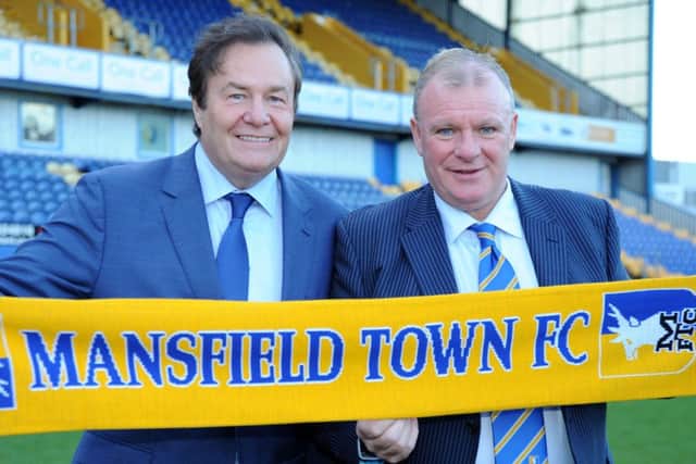 Mansfield Town manager Steve Evans with chairman John Radford.