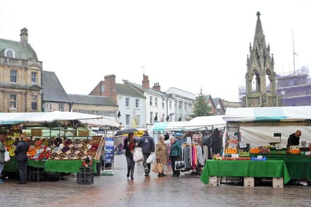 Mansfield market place.
