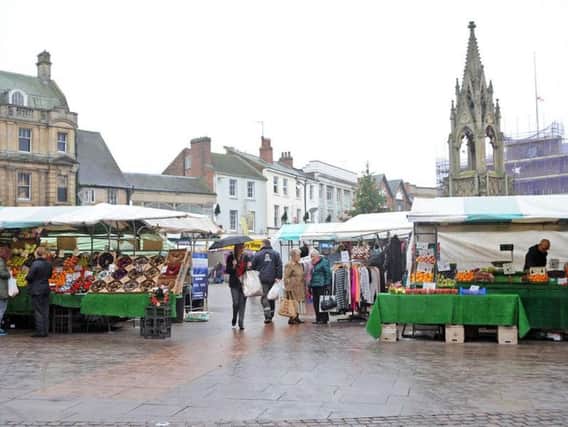 Mansfield market place.
