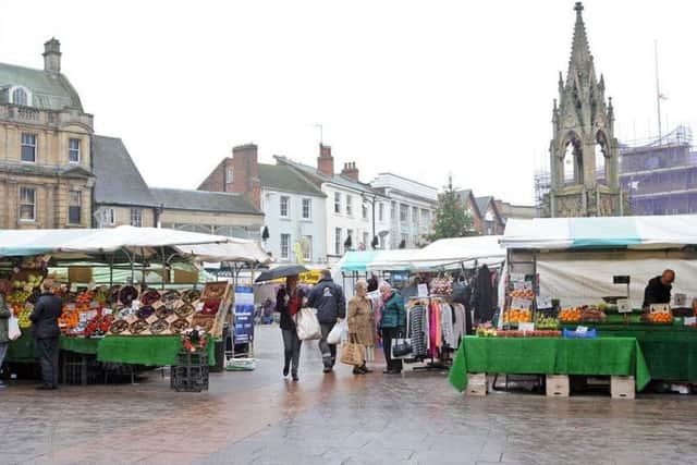 Mansfield market place.
