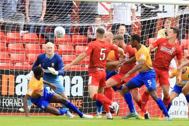 Pre-season friendly between Alfreton Town and Mansfield Town - Saturday July 29th 2017. Mansfield keeper Conrad Logan. Picture: Chris Etchells