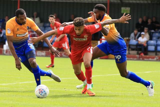Pre-season friendly between Alfreton Town and Mansfield Town - Saturday July 29th 2017. Alfreton player Andre Johnson. Picture: Chris Etchells