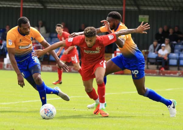 Pre-season friendly between Alfreton Town and Mansfield Town - Saturday July 29th 2017. Alfreton player Andre Johnson. Picture: Chris Etchells