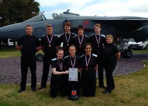 Back row, left to right: Principle Base Leader PC Paul Kanikowski, Connor Richardson, Ryan Eason , Reece Buckland, Lewis Betts, Irene Litchfield.Front row, left to right: Abigail McMahon, Numilia Mellis, Eve Corbett.