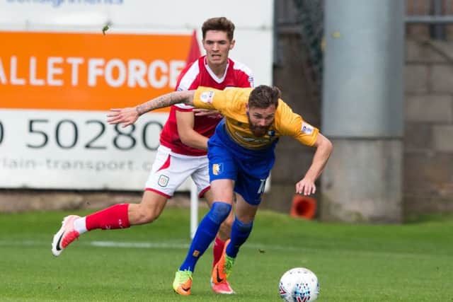 Crewe Alexandra vs Mansfield Town - Paul Anderson of Mansfield Town is fouled - Pic By James Williamson