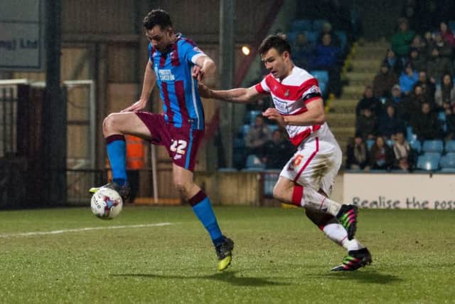 Tom Hopper in action for Scunthorpe