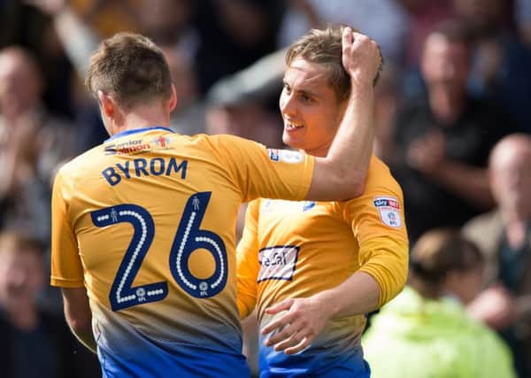 Crewe Alexandra vs Mansfield Town - Danny Rose celebrates with Joel Byrom - Pic By James Williamson