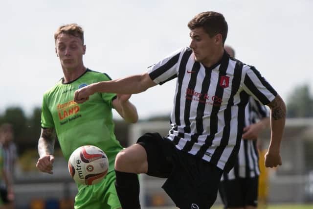 Man-of-the-match Tim Gregory in action during Clipstone's 4-2 defeat at home to Pickering Town on Saturday. (PHOTO BY: Andy Sumner).