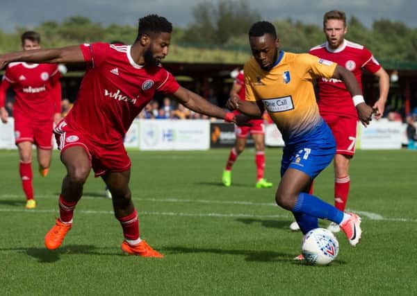 Accrington Stanley vs Mansfield - Omari Sterling-James of Mansfield Town in possession - Pic By James Williamson