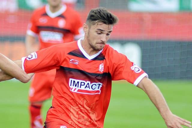 Tom Platt pictured in action for Alfreton this season