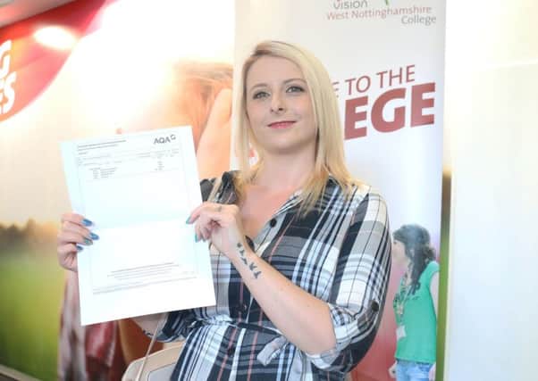 West Notts College student mother-of-four Racheal Bailey gained a grade 6 in English, 4 in maths and B in science in her GCSEs.