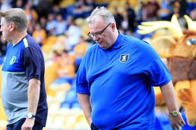 Mansfield Town manager Steve Evans during the Sky Bet League 2 match between Mansfield Town and Luton Town at the One Call Stadium, Mansfield, England on 26 August 2017. Photo by Leila Coker.