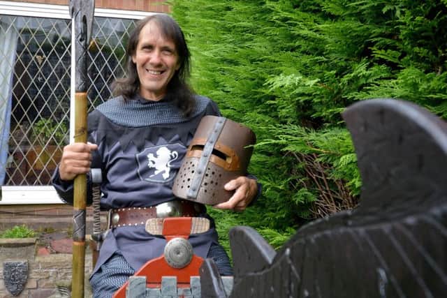 Author Frank Sharman has built dragons to illustrate his latest novel